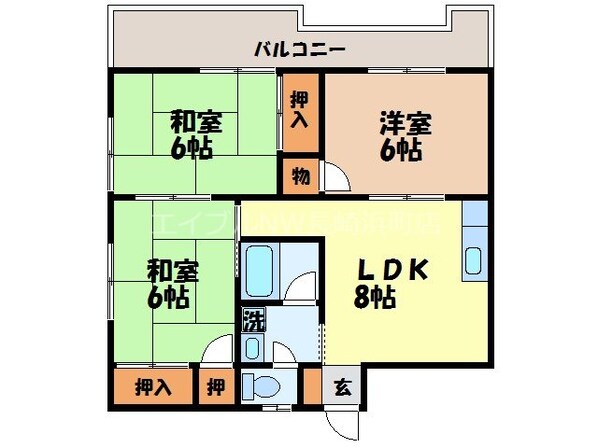 岩屋橋駅 徒歩4分 4階の物件間取画像